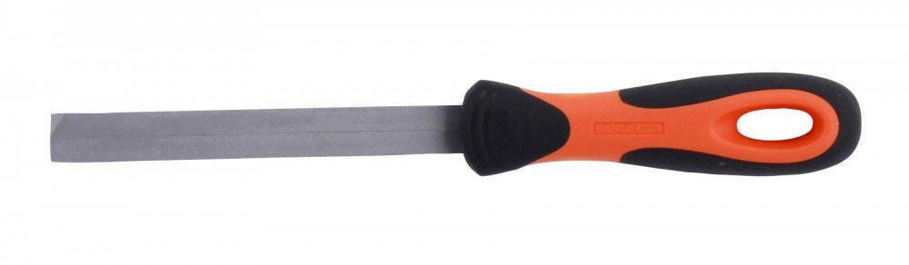 Bahco 4-272-05-3-2 "Wasa" Cut 3 Double Edge Saw File with Handle, Grey/Black/Orange, 125 x 16 x 4 mm
