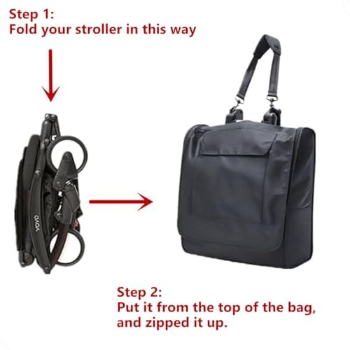 KOWVOWZ Stroller Storage Backpack, Baby Stroller Travel Bag, Waterproof Stroller Storage Bag with Backpack Straps Fits for Babyzen Yoyo and Similar Prams