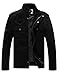 WenVen Men's Fashion Cotton Jackets (Black, US Size L)