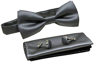 KINGSQUAREKINGSQUARE Bow tie, pocket square, and cufflinks 3pcs matching set