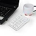 BATTOP 2.4G Portable Wireless Numeric Keypad for Laptop Notebook with Receiver&Built-in Receiver Storage-White