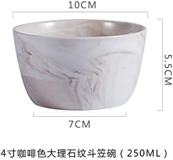 Parendory Marble Ceramic Salad Bowl Of Soup Bowl Bowl Rice Bowl Bowl Hats,4 Inch Brown Marble Bowl Hats