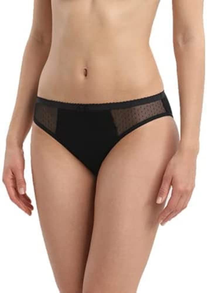 DIM Women's Organic Cotton Menstrual Heavy Flow Dim Protect x1 Brief, Black, XS