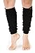 Marino Women long Knit Winter Leg Warmers, Knee High Boot Socks - Black