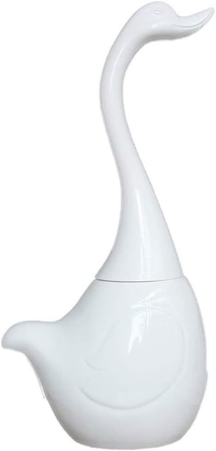 Toilet Brush With Holder,SNAKE M Bathroom Soft Bristled Toilet Brush Detachable Swan Shape with long handle(White Swan)