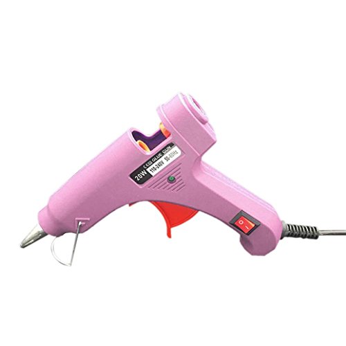 Mini Hot Glue Gun(7mm/0.28" Stick Nozzle), Transer 20W High Temp Heavy Duty Melt Glue Gun for DIY Craft School Projects Home Repair Kit (Pink)