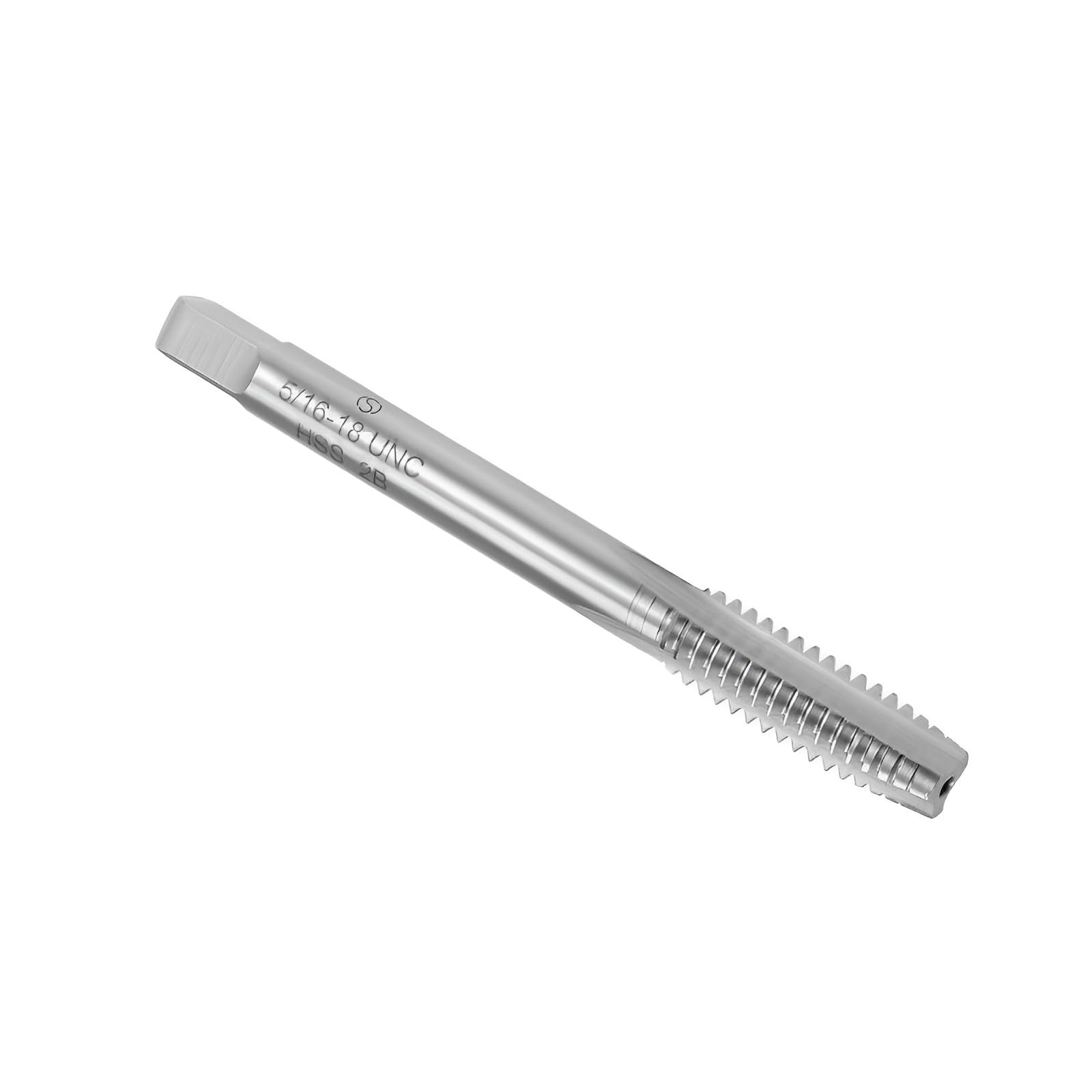Boxonly Machine Tap 5/16-18 UNC, for Drilling Machines, Tapping Machines, CNC and Milling Machines, 2B Class 3 Flutes High Speed Steel Screw Threading Milling Tap Machinist Repair DIY Tool 1pcs