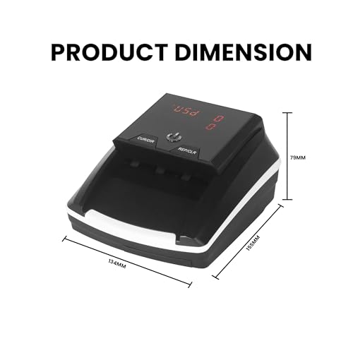 CRONY Money Bill Counter machine - 5-in-1 Compact and Portable High-Speed Cash Counting UV MG IR Paper Quality Currency for SAR AED USD EUR RUB LBP CAD 120PCS /Min, CN-136