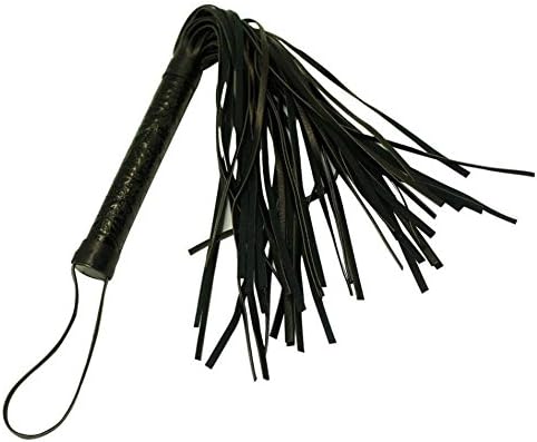 KISSABC Sexual Whip Adult Toy Faux Leather Flogger Fetish S&amp;M Role Play Flirt Tools (Black)
