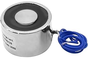 TOMSHIELE 250N Electric Magnet Lifting Round Electric Magnet Solenoid Lifting Cylinder Electromagnet 40 x 25mm DC12V