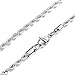 MOWOM Silver 4.0mm Wide Stainless Steel Necklace Rope Twist Chain Link 20 Inch