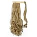 Wrap Around Synthetic Ponytail One Piece Heat Resistant Magic Paste Pony Tail Long Wavy Curly Soft Silky for Women Lady Girls 17'' / 17 inch (ash blonde)
