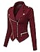 Doublju Womens Asymmetrical Zip-Up Moto Jacket