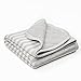 TILLYOU Breathable Quilted Cotton Baby Blanket for All Seasons, Lightweight Warm Toddler Bed Crib Blanket, Super Soft Daycare Nap/Nursery Sleeping Blanket, Gray Stripe 39”x39”