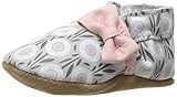 Robeez Girls' Soft Soles, Traditional Silhouette Slip-on, Wildflowers-Grey/Pink, 0-6 Months M US Infant