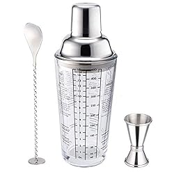 Cocktail-Shaker-Set-400ml-Glas-Schuettler-3-teiliges-Set-Mixbecher-Edelstahl-Bar-Shaker-Einfach-zu-Verwenden-Farbe-Photo-Color-Size-400ml