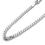 Sterling Silver 3mm Italian Solid Curb Link Chain Necklace(16, 18, 20, 22, 24, 30 Inch)