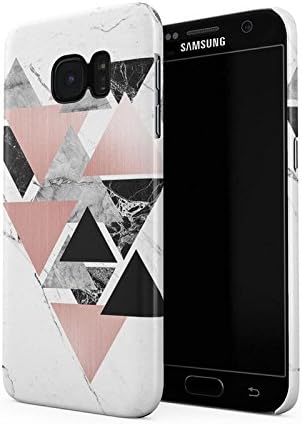 Black Onyx & Granite Stone On White Marble Hard Plastic Phone Case for Samsung Galaxy S6