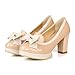 Charm Foot Fashion Bows Womens Chunky Heels Pumps Shoes