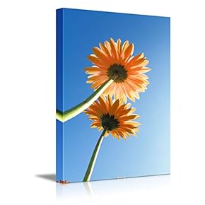 Canvas Prints Wall Art - Two Sunflowers in The Sunlight | Modern Wall Decor/Home Decoration Stretched Gallery Canvas Wrap Giclee Print. Ready to Hang - 12" x 18"