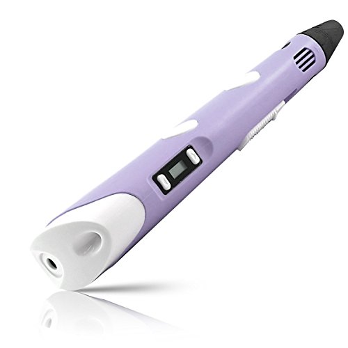 REES52 3D Pen, 3D LCD Printing Pen,1.75mm PLA ABS Drawing Model Making Doodle Arts & Crafts Drawing, Stimulate Childrens Creativity, Improve Spatial Thinking (Purple 3D pen),Christmas Gifts/ Present a - Thumbnail 3