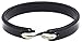 AZYOUNG Black Brown Orange Genuine Leather Bracelet for Young Girls Boys Easy S Hook Minimalist Narrow Bangle Cuff,21cm