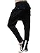 uxcell Men Drop-Crotch Dance Sport Jogging Hip hop Harem Pants Black W36/38