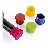 KLOUD City Pack of 5 Assorted Colors Silicone Reusable Wine Bottle Caps/Beer Sealer Cover