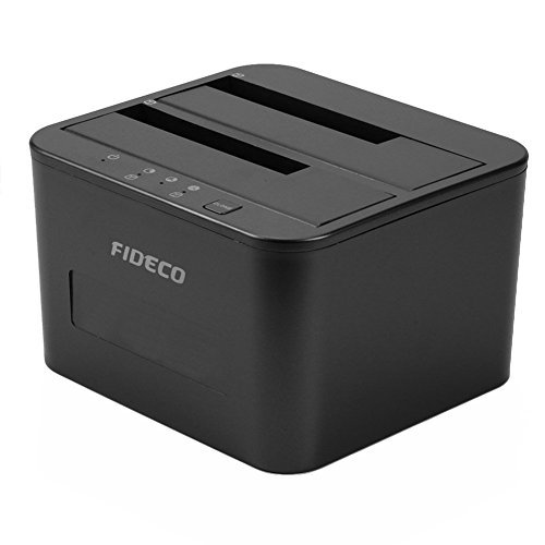 USB3.0 to SATA Dual Bay Hard Drive Docking Station for 2.5/3.5inch SATA I/II/III HDD/SSD Offline Clone,Support 2x 10TB&UASP