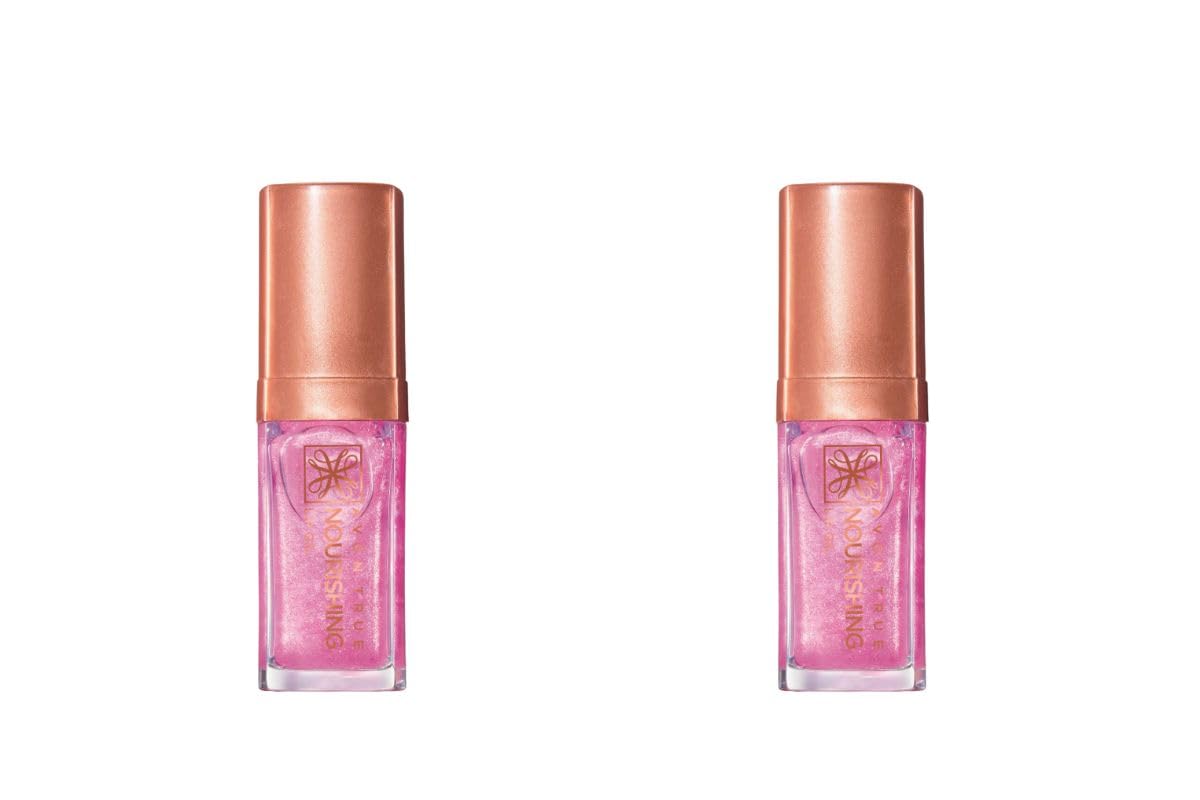 Moisturising Nourishing Lip Oil SPF12 Lip Gloss Shimmering Petal x2