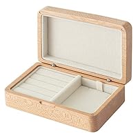 NBLYW Wooden Jewelry Organizer Box, Travel Portable Jewelry Storage Case with Lid,2 Grids Design,Removable Soft Cushions for Men Women Collection Boxes