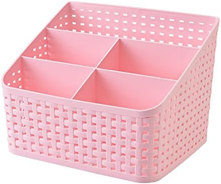 Fanmeili SN2245 Desktop Organizer Desk Storage Container, Pink