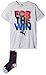 PUMA Big Boys' Graphic Tee and Sock, Light Grey Heather/Light Grey Heather, Large (14/16)
