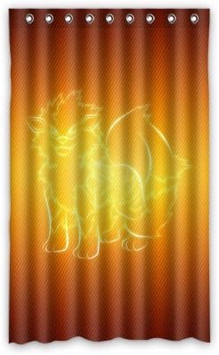 Best Design Arcanine Pokemon Window Curtains/drape/panels/treatment Polyester Fabric Office/Home/Bedroom Decor 52"x 84"