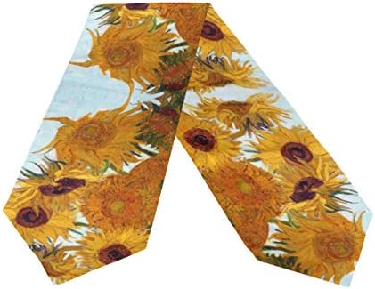 WOOR Double-Sided Van Gogh Sunflower Table Runner 13 x 90 Inches Long,Table Cloth Runner for Wedding Party Holiday Kitchen Dining Home Everyday Decor