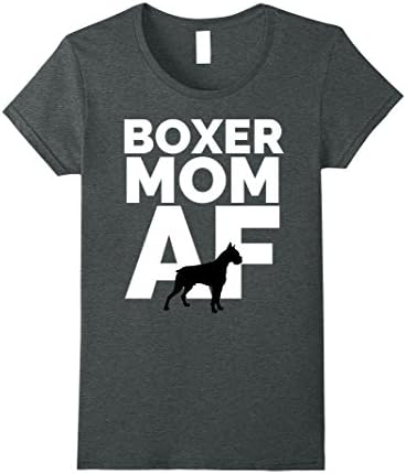 Womens Boxer Mom AF T-Shirt Medium Dark Heather