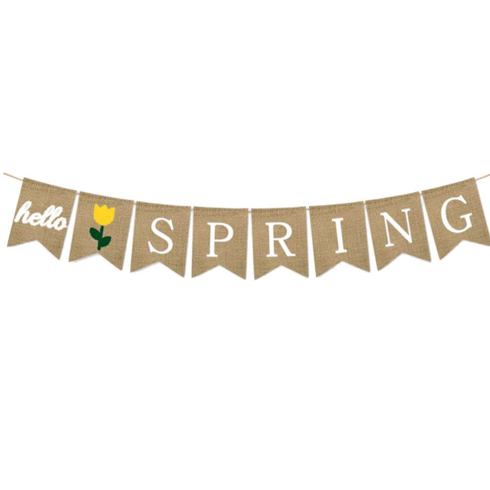 SOIMISS Yanwei Spring Banner Hanging Burlap Party Decorations for Festival Celebration Letters