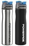 Powerade Chug Stainless Steel 24 Oz Travel Mug, 2 Pack Stainless Steel/Matte Black