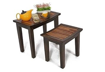 Ringabell Lava Solid Wood Nest of Table Set of 2 | Dual Tone Finish