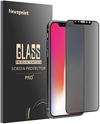 iPhone X Privacy Screen Protector, Newspoint Premium Privacy Anti-Spy Tempered Glass Screen Protector, [Bubble-Free] [Case-Friendly] Screen Protector for Apple iPhone X (Thick black)