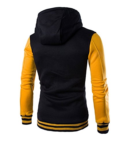 Trifuness Varsity Jacket Letterman Jacket Baseball Jacket with Long Sleeve Banded Collar - Thumbnail 2