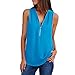 Comaba Women's Chiffon Plus Size Casual Shirt Blouse Zipper Solid Tank Tops Sky Blue M 1940457157 Book Cover