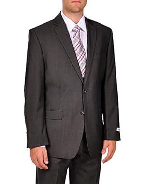 Calvin Klein 2 Button Grey Herringbone Slim Fit Suit