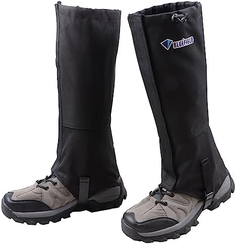 Medium, Black) Azarxis Hiking Gaiters for Outdoor Camping