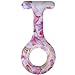 Top Plaza Women's Girls' Fashion Floral Nurse Clip-on Fob Brooch Silicone Jelly Hanging Pocket Watch with Different Replacement Brooch Case Covers (Pack of 9)
