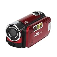 Han Shi Digital Video YouTube Camera Camcorder Home Outdoor Vacation Mini Digital Camera Pocket HD 1080P 16M 16X Digital Zoom (Red)