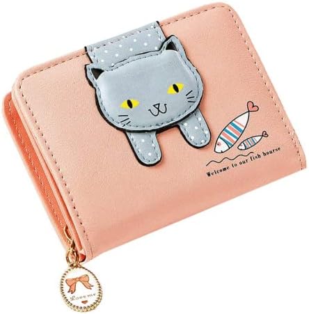 Girls Women Small Wallet Cute Cat Pattern Clutch Purse Coin Holder