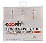 COOSH® [Apple MFI Certified] Set of 3x (1m, 2m, 3m) (3 feet, 6 feet, 10 feet) Lightning Cables Plasma Series 8 pin Charger for Apple iPhone 5 / 5s / 5c / 6 / 6s/ 6 Plus, iPod 7,and more!