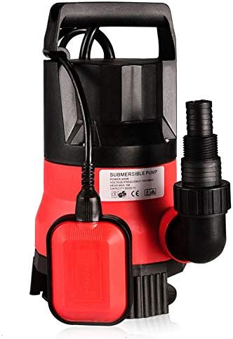 Elifine 1/2 HP Submersible Pump 110V/60Hz Clean/Dirty Submersible Water Sump Pump Flood Drain Garden Pond Swimming Pool Pump (0.5HP, Red)