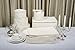 Marathon Housewares KW030008 Deluxe Quilted Damask China Storage Case in Ivory, Set of 6